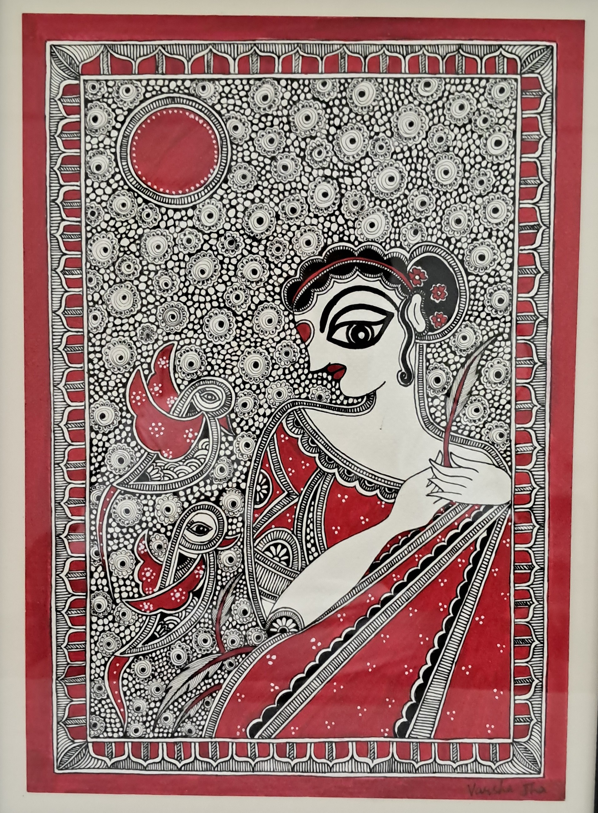 Woman with Parrot Feather